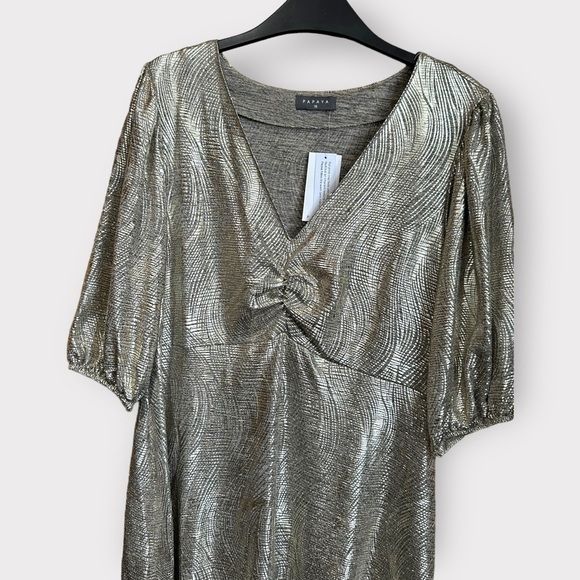 Foil Mini Dress Size 16 Papaya Party Dress New occasion sparkle pattern … - Picture 2 of 8